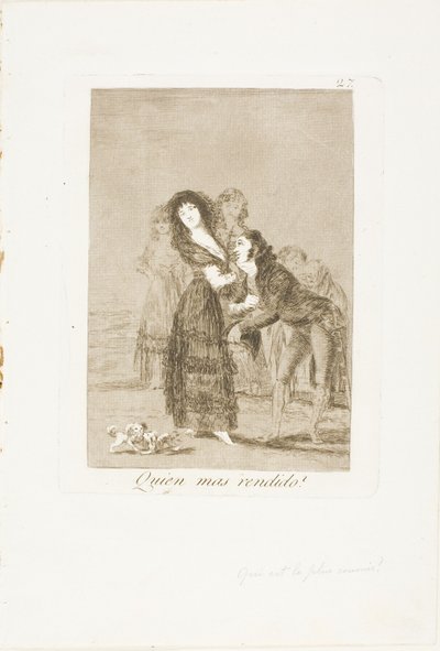 Hvem af dem er den mere overvundne?, plade 27 fra Los Caprichos af Francisco Jose de Goya y Lucientes