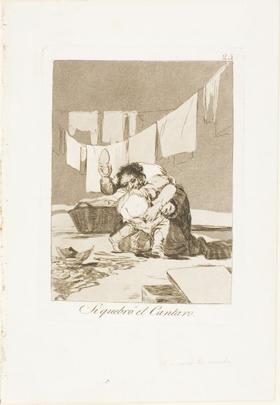 Ja, He Broke the Pot, tallerken 25 fra Los Caprichos af Francisco Jose de Goya y Lucientes
