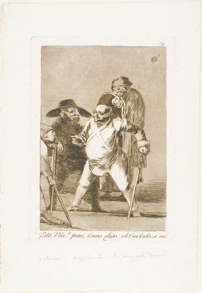Du forstår? ... ja, som jeg siger... øh! Pas på! ellers... tallerken 76 fra Los Caprichos af Francisco Jose de Goya y Lucientes