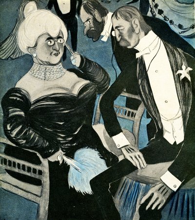 En engelsk mand, der beder en fransk kvinde om at danse, 1905. af Francisco Sancha y Lengo