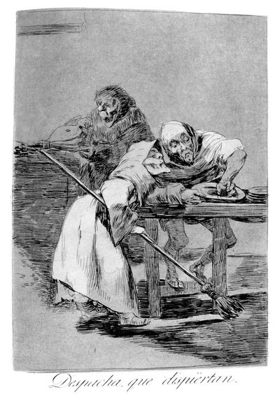 Vær hurtig, de vågner op, 1799 af Francisco de Goya