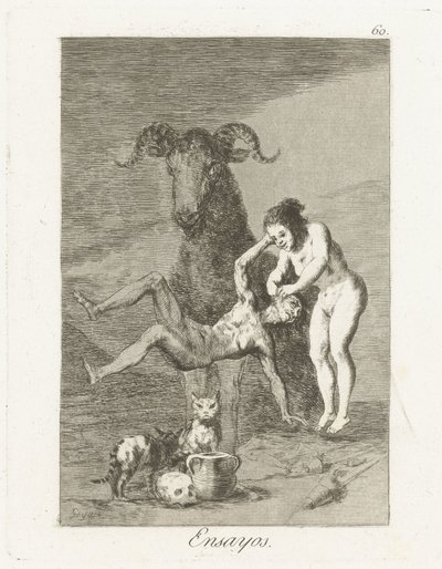 Beproevingen Ensayos (titel på objekt) Los Caprichos (serietitel) af Francisco de Goya