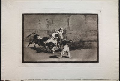 Tyrefights: A Moor Fanget af en Tyr i Ringen af Francisco de Goya