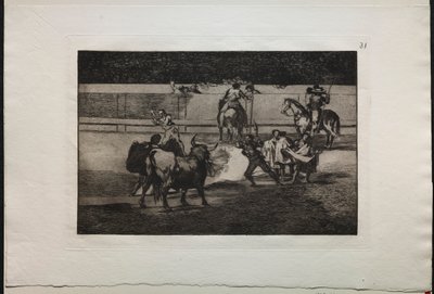 Tyrefægtning: Banderillas med Firecrackers af Francisco de Goya