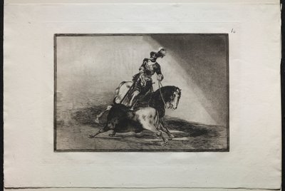 Tyrefægtning: Karl V spidder en tyr af Francisco de Goya