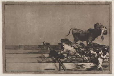 Tyrefægtning: Forfærdelige begivenheder i de forreste rækker af ringen i Madrid og borgmesterens død af Francisco de Goya