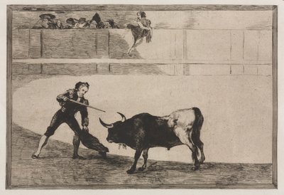 Tyrefægtning: Pedro Romeo dræber den stoppede tyr af Francisco de Goya