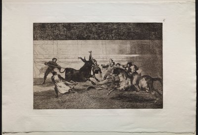 Tyrefights: The Death of Pepe Illo (2. komposition) af Francisco de Goya