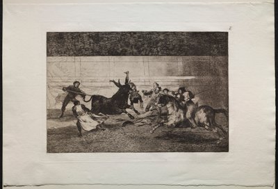 Tyrefights: The Death of Pepe Illo 2. komposition, 1876. af Francisco de Goya