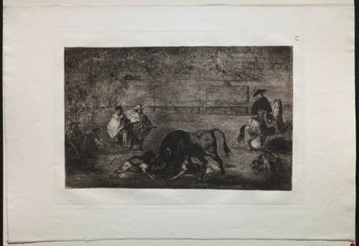 Tyrefights: The Dog Losse on the Bull, 1876. af Francisco de Goya