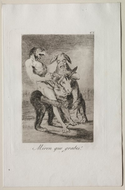Caprices: Se hvor højtidelige de er!. af Francisco de Goya