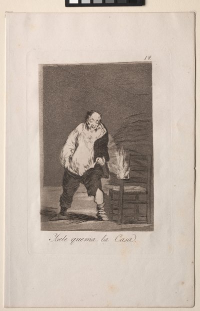 Caprichos: Og hans hus brænder. af Francisco de Goya