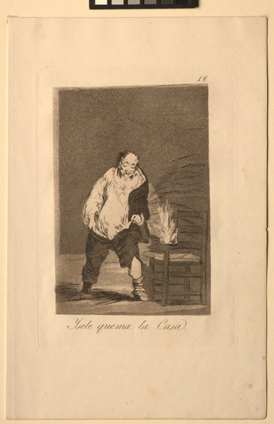 Caprichos: Og hans hus brænder.. af Francisco de Goya