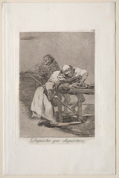 Caprichos: Vær hurtig, de vågner op af Francisco de Goya