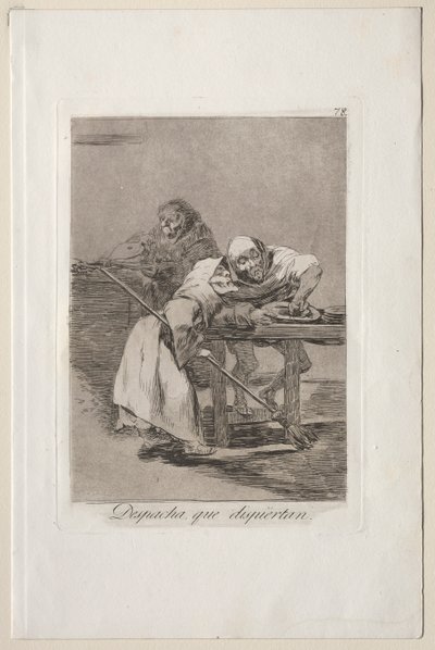 Caprichos: Vær hurtig, de vågner op. af Francisco de Goya