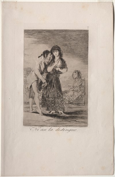 Caprichos: Selv således kan han ikke få hende ud af Francisco de Goya
