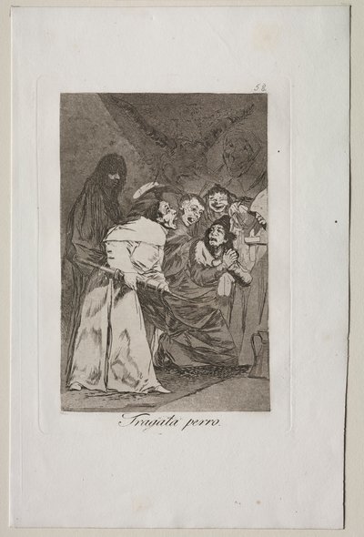 Caprichos: Slug det, hund!. af Francisco de Goya