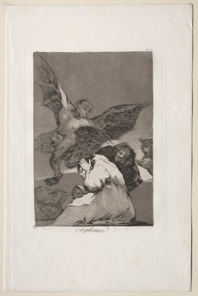 Caprichos: Tale-Bearers-Blasts of Wind. af Francisco de Goya