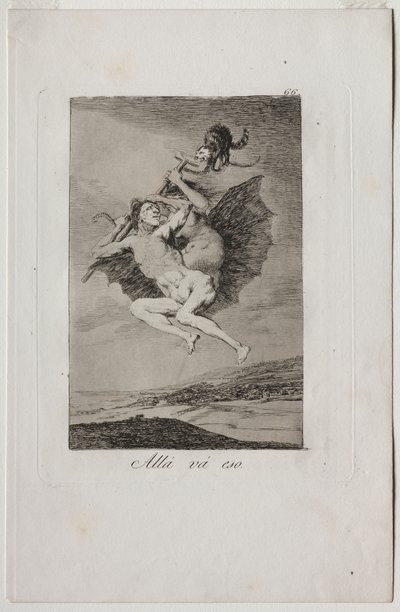 Caprichos: Der går det. af Francisco de Goya
