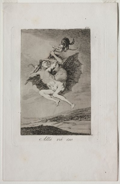 Caprichos: Der går det.. af Francisco de Goya