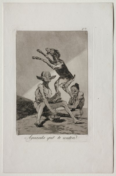 Caprichos: Vent til du er blevet salvet af Francisco de Goya