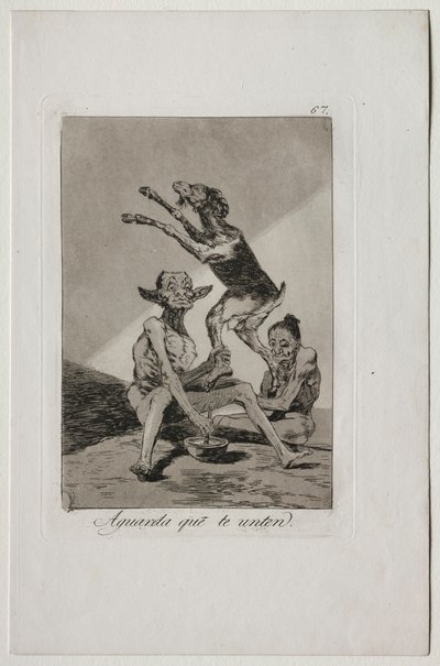 Caprichos: Vent til du er blevet salvet. af Francisco de Goya