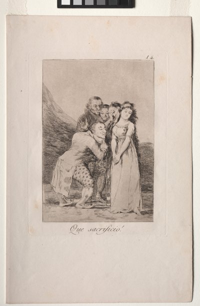 Caprichos: Hvilket offer! af Francisco de Goya