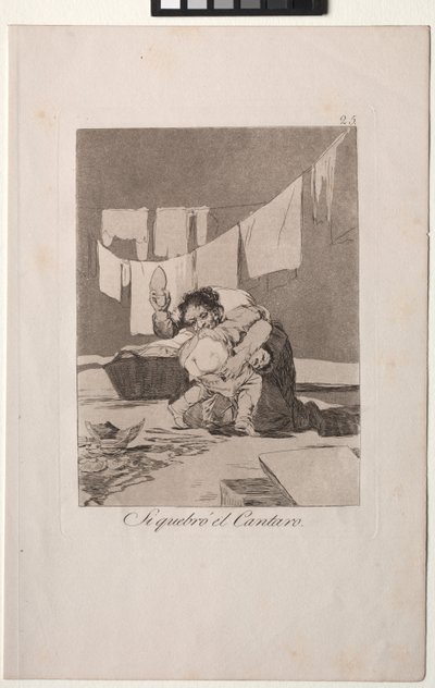 Caprichos: Ja, han brød gryden. af Francisco de Goya
