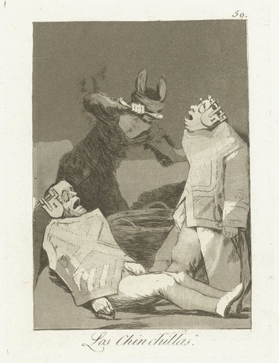 af chinchillaer Chinchillaerne (titel på objekt) Los Caprichos (serietitel) af Francisco de Goya