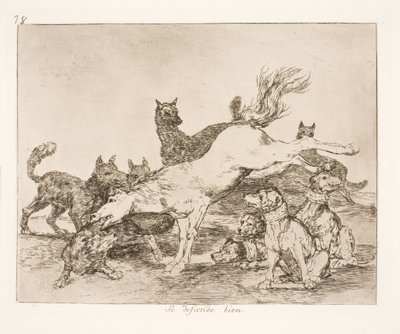 De forsvarer sig godt (78) af Francisco de Goya