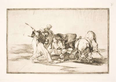 De maurere, som slog sig ned i Spanien og opgav Koranens overtro, tilegnede sig denne kunst at jage og spidde en tyr på sletten af Francisco de Goya