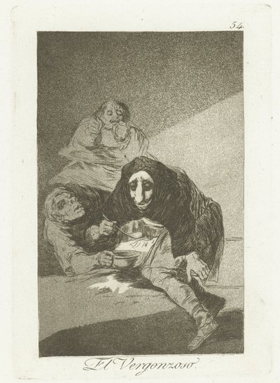 Af schaamtevolle The Shameful (titel på objekt) Los Caprichos (serietitel) af Francisco de Goya