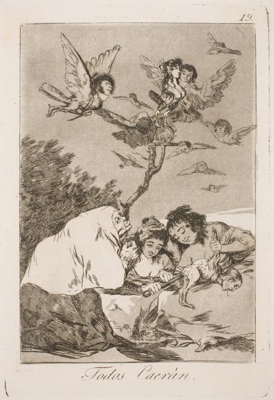 De vil alle falde ned af Francisco de Goya