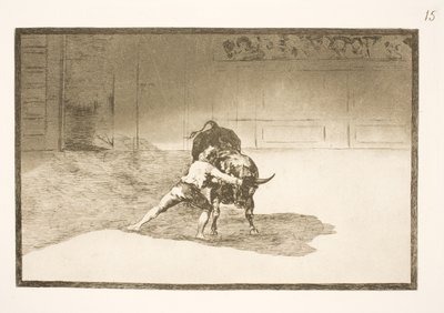 Den berømte Martincho placerer banderillaerne, narrer tyren med sin krops bevægelser af Francisco de Goya
