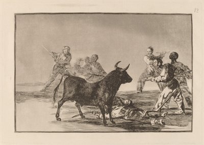 The Rabble Hamstring Tyren med lanser, segl, Banderillas og andre arme af Francisco de Goya