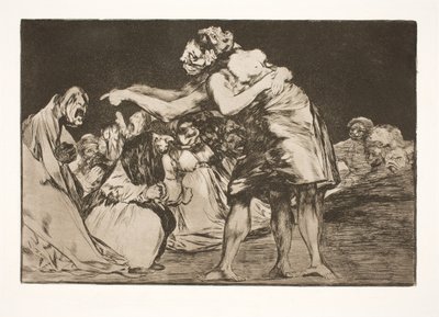 Det tåbelige ægteskab (Hun, som vil giftes, går aldrig glip af muligheden for at fortælle om dette) af Francisco de Goya