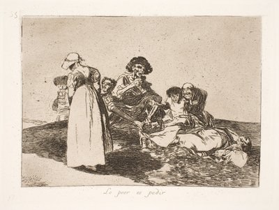 Det værste er, at man må tigge (55) af Francisco de Goya