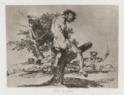 Krigskatastrofer: Pl. 37, Dette er værre, 1810-1813. af Francisco de Goya