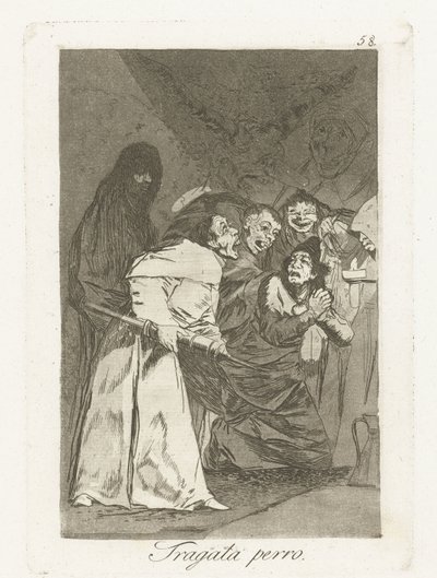 svale, hund Tragala perro Los Caprichos (serietitel) af Francisco de Goya