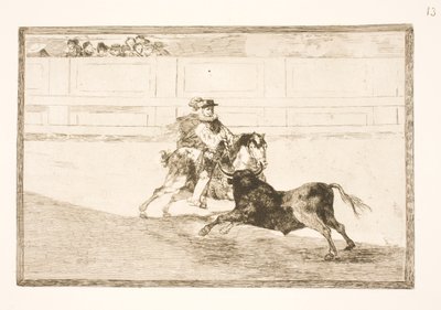 En spansk rytter i arenaen knækker små spyd uden assistance fra sekundanterne af Francisco de Goya