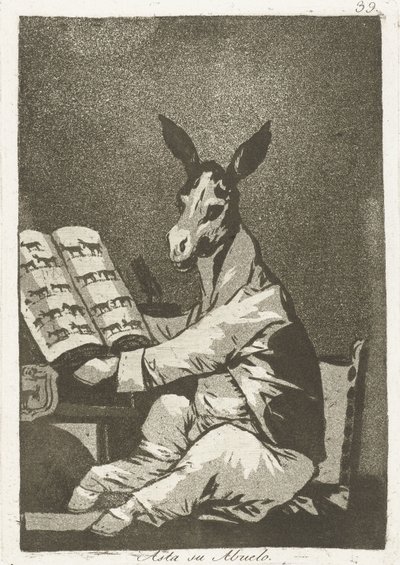 Ligesom sin bedstefar Asta su abuelo (titel på objekt) Los Caprichos (serietitel) Los caprichos af Francisco de Goya