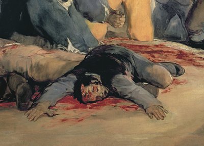 Henrettelse af forsvarerne af Madrid, 3. maj 1808, 1814 olie på lærred detalje af 507 af Francisco de Goya