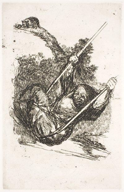 Heks i gynge af Francisco de Goya