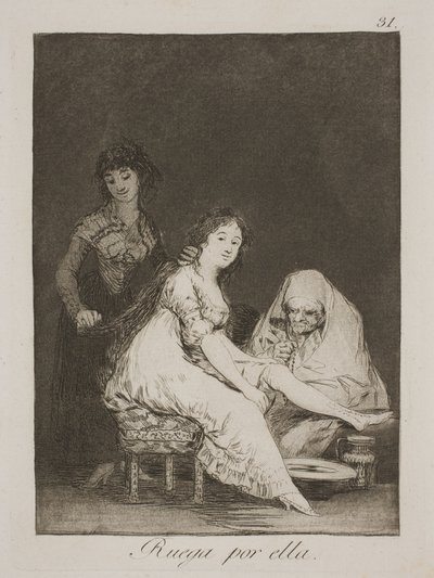 Hun beder for hende af Francisco de Goya