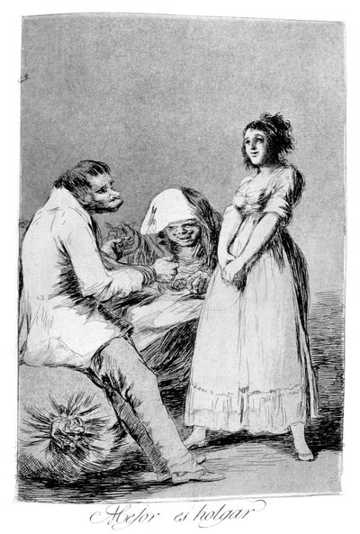 Det er bedre at være doven, 1799 af Francisco de Goya