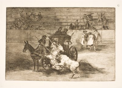 Kamp fra en hestevogn trukket af to æsler af Francisco de Goya