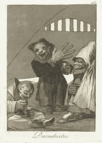 kobolds små nisser Los Caprichos (serietitel) af Francisco de Goya