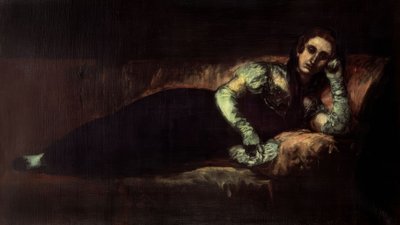 LA CONDESA DE BAENA - 1819 - 92 × 160 af Francisco de Goya