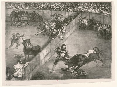 [Les Taureaux de Bordeaux: Opdelingen af pladserne] af Francisco de Goya