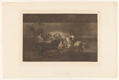 Mand spiddet på et tyrehorn Mort de Pepe Illo Tyrefægtning (serietitel) La Taureaumachie (serietitel) La Tauromaquia (serietitel) af Francisco de Goya